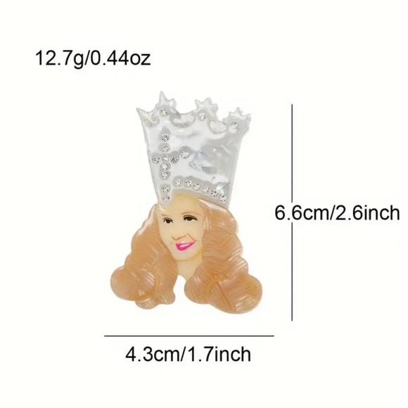 Glinda “The Good Witch” Wizard of Oz Brooch Pin - Picture 3 of 3